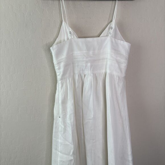 A.L.C Daniela Tie Front Linen Midi Dress - Picture 4 of 8